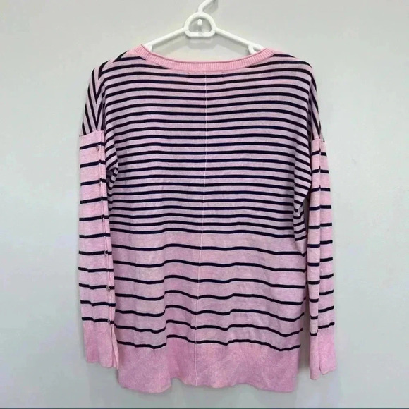 Lilly Pulitzer Melenie Sweater Heathered Pink Tropics Tint Amore Stripe … - Picture 5 of 11